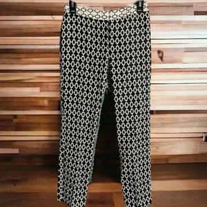 Worthington Size 4 Black & White Textured Pull-On Pants – Tapered Ankle